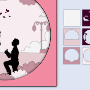 Intra απο ξύλο plywood 3mm-4mm πάχος – Χαρτί κοπής 3D για την ημέρα του Αγίου Βαλεντίνου Δίασταση  20x20 cm INTRAFABR-56550836