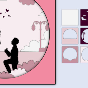 Intra απο ξύλο plywood 3mm-4mm πάχος – Χαρτί κοπής 3D για την ημέρα του Αγίου Βαλεντίνου Δίασταση  20x20 cm INTRAFABR-56550836 - Image 1