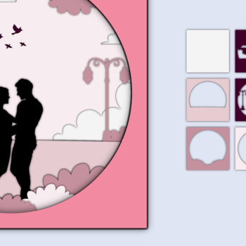 Intra απο ξύλο plywood 3mm-4mm πάχος – Χαρτί κοπής 3D για την ημέρα του Αγίου Βαλεντίνου Δίασταση  20x20 cm INTRAFABR-56551342 - Image 1