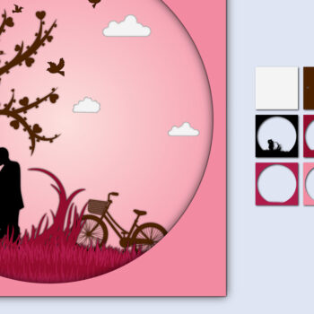 Intra απο ξύλο plywood 3mm-4mm πάχος – Χαρτί κοπής 3D για την ημέρα του Αγίου Βαλεντίνου Δίασταση  20x20 cm INTRAFABR-56465510 - Image 1