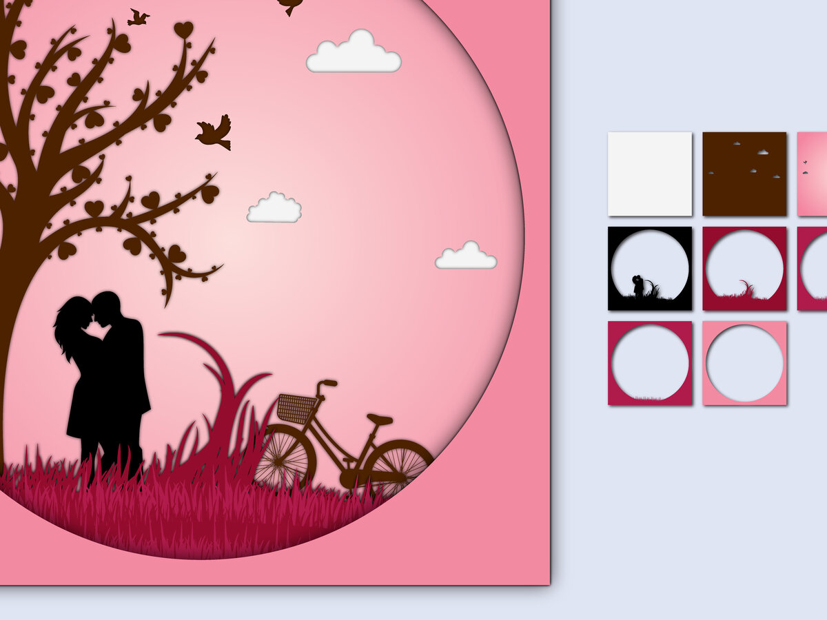 Intra απο ξύλο plywood 3mm-4mm πάχος – Χαρτί κοπής 3D για την ημέρα του Αγίου Βαλεντίνου Δίασταση  20x20 cm INTRAFABR-56465510