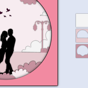 Intra απο ξύλο plywood 3mm-4mm πάχος – Χαρτί κοπής 3D για την ημέρα του Αγίου Βαλεντίνου Δίασταση  20x20 cm INTRAFABR-56552206