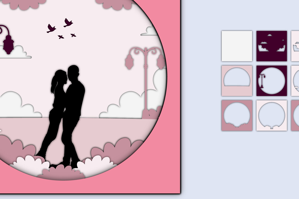 Intra απο ξύλο plywood 3mm-4mm πάχος – Χαρτί κοπής 3D για την ημέρα του Αγίου Βαλεντίνου Δίασταση  20x20 cm INTRAFABR-56552206