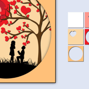 Intra απο ξύλο plywood 3mm-4mm πάχος – Χαρτί κοπής 3D για την ημέρα του Αγίου Βαλεντίνου Δίασταση  20x20 cm INTRAFABR-56748871