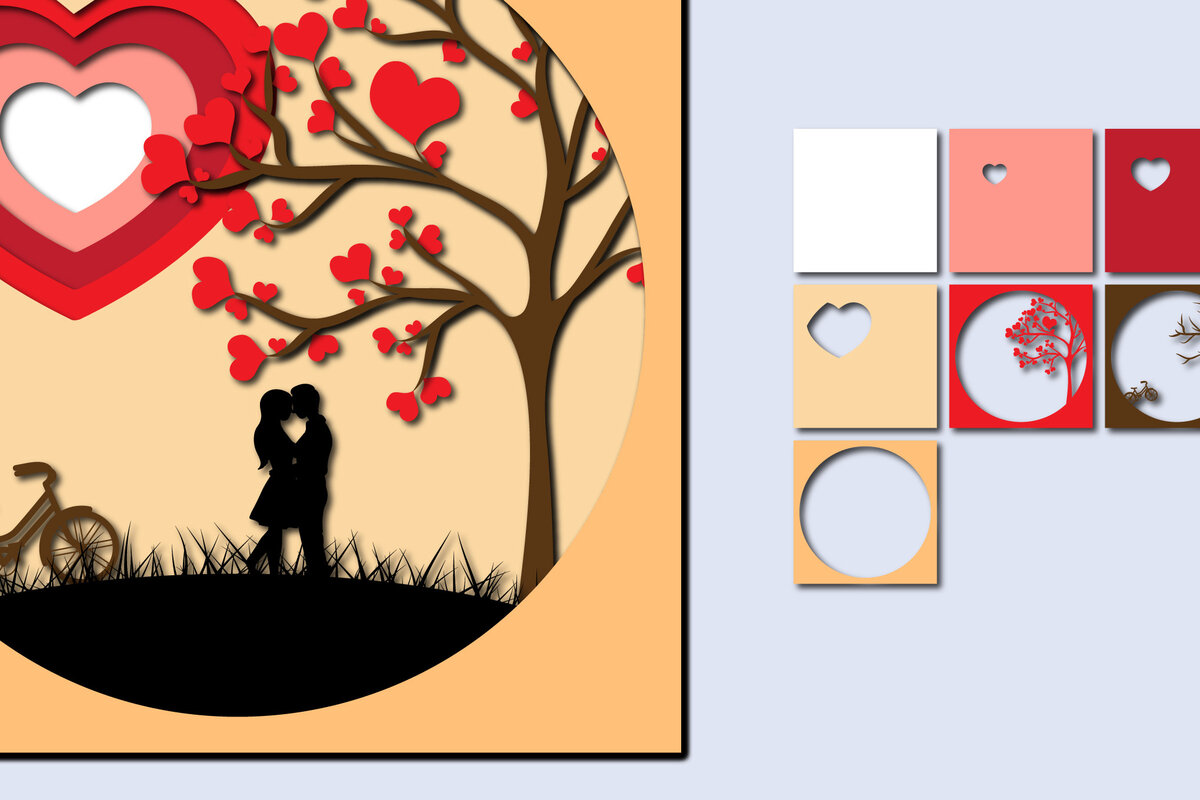 Intra απο ξύλο plywood 3mm-4mm πάχος – Χαρτί κοπής 3D για την ημέρα του Αγίου Βαλεντίνου Δίασταση  20x20 cm INTRAFABR-56839814