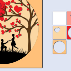 Intra απο ξύλο plywood 3mm-4mm πάχος – Χαρτί κοπής 3D για την ημέρα του Αγίου Βαλεντίνου Δίασταση  20x20 cm INTRAFABR-56839989