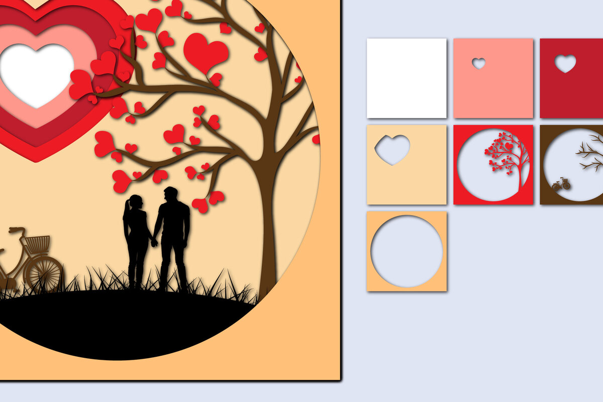 Intra απο ξύλο plywood 3mm-4mm πάχος – Χαρτί κοπής 3D για την ημέρα του Αγίου Βαλεντίνου Δίασταση  20x20 cm INTRAFABR-56840851