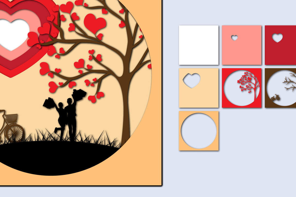 Intra απο ξύλο plywood 3mm-4mm πάχος – Χαρτί κοπής 3D για την ημέρα του Αγίου Βαλεντίνου Δίασταση  20x20 cm INTRAFABR-56840914