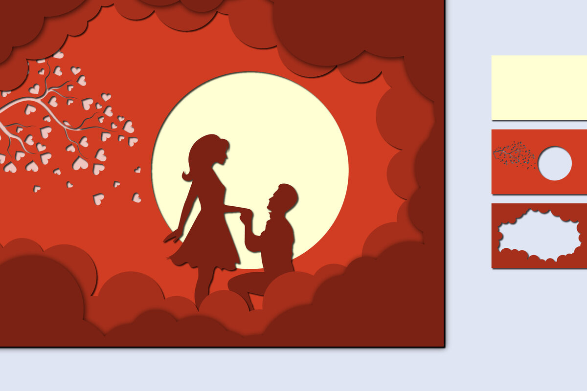 Intra απο ξύλο plywood 3mm-4mm πάχος – Χαρτί κοπής 3D για την ημέρα του Αγίου Βαλεντίνου Δίασταση  20x20 cm INTRAFABR-57176598