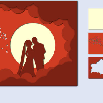 Intra απο ξύλο plywood 3mm-4mm πάχος – Χαρτί κοπής 3D για την ημέρα του Αγίου Βαλεντίνου Δίασταση  20x20 cm INTRAFABR-57176896 - Image 1