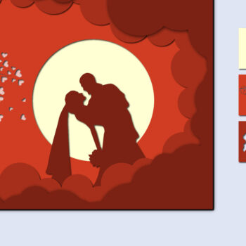 Intra απο ξύλο plywood 3mm-4mm πάχος – Χαρτί κοπής 3D για την ημέρα του Αγίου Βαλεντίνου Δίασταση  20x20 cm INTRAFABR-57177051 - Image 1