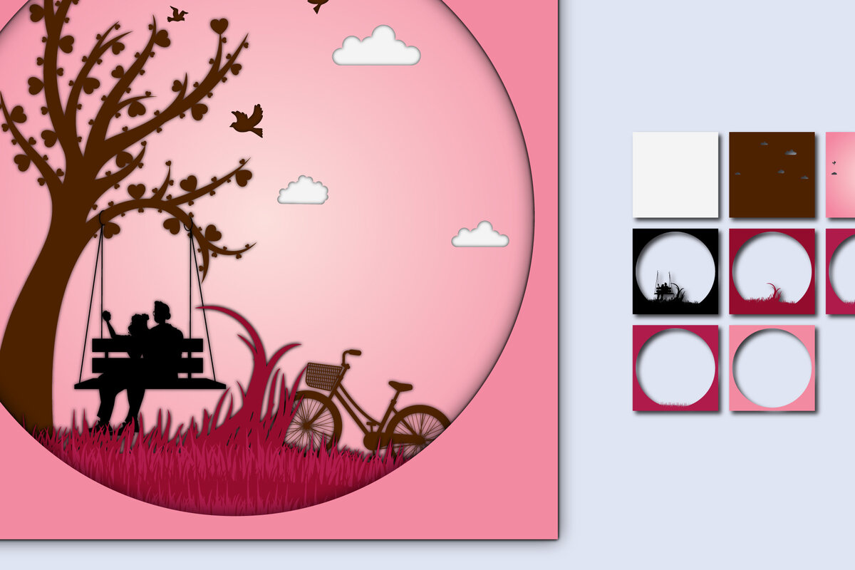 Intra απο ξύλο plywood 3mm-4mm πάχος – Χαρτί κοπής 3D Wsing για την ημέρα του Αγίου Βαλεντίνου Δίασταση  20x20 cm INTRAFABR-56515204