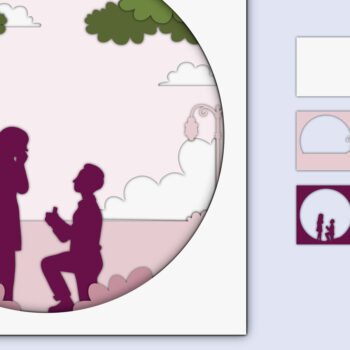 Intra απο ξύλο plywood 3mm-4mm πάχος – Χαρτί κοπής 3D για την ημέρα του Αγίου Βαλεντίνου Δίασταση  20x20 cm INTRAFABR-56278564 - Image 1