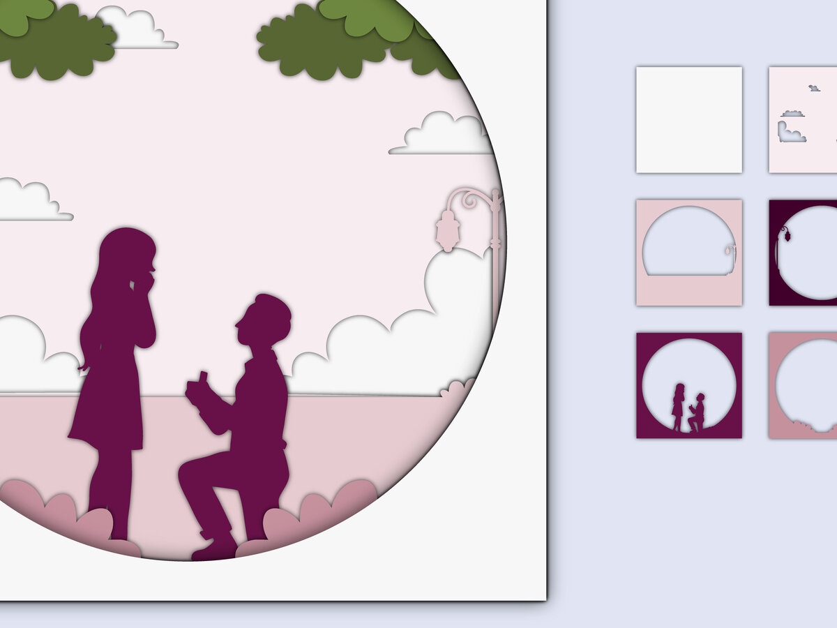 Intra απο ξύλο plywood 3mm-4mm πάχος – Χαρτί κοπής 3D για την ημέρα του Αγίου Βαλεντίνου Δίασταση  20x20 cm INTRAFABR-56278564