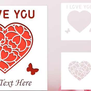 Intra απο ξύλο plywood 3mm-4mm πάχος – Χαρτόκοψη για την Ημέρα του Αγίου Βαλεντίνου, I Love You Card Δίασταση  20x20 cm INTRAFABR-86048546 - Image 1
