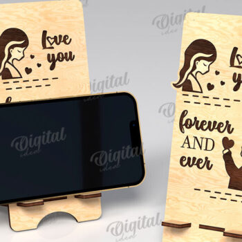 Intra απο ξύλο plywood 3mm-4mm πάχος – Βάση τηλεφώνου για την Ημέρα του Αγίου Βαλεντίνου Δίασταση  20x20 cm INTRAFABR-111862120 - Image 1