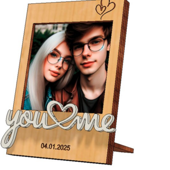 Intra απο ξύλο plywood 3mm-4mm πάχος – Κορνίζα για την ημέρα του Αγίου Βαλεντίνου Δίασταση  20x20 cm INTRAFABR-113243941 - Image 1