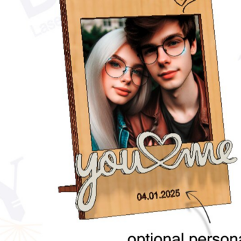 Intra απο ξύλο plywood 3mm-4mm πάχος – Κορνίζα για την ημέρα του Αγίου Βαλεντίνου Δίασταση  20x20 cm INTRAFABR-113243941 - Image 2