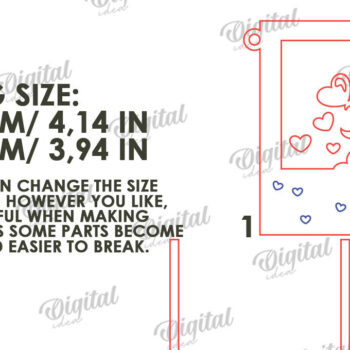 Intra απο ξύλο plywood 3mm-4mm πάχος – Κορνίζα για την Ημέρα του Αγίου Βαλεντίνου Δίασταση  20x20 cm INTRAFABR-110245580 - Image 2