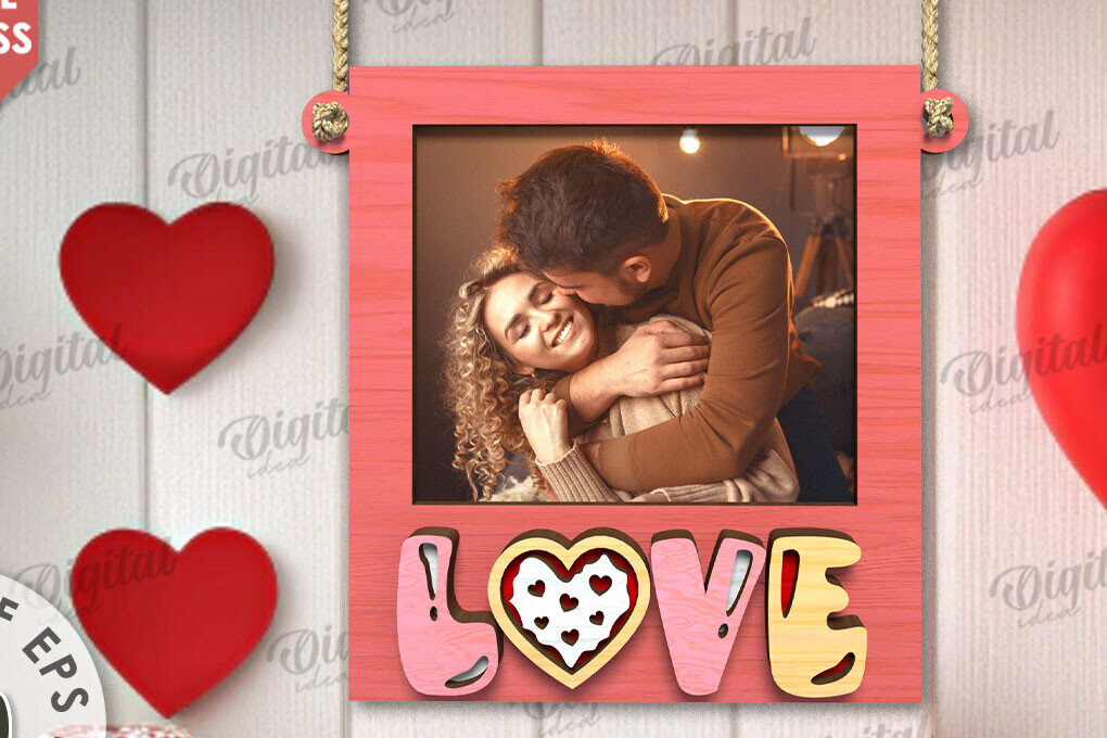 Intra απο ξύλο plywood 3mm-4mm πάχος – Κορνίζα για την Ημέρα του Αγίου Βαλεντίνου Δίασταση  20x20 cm INTRAFABR-110244922