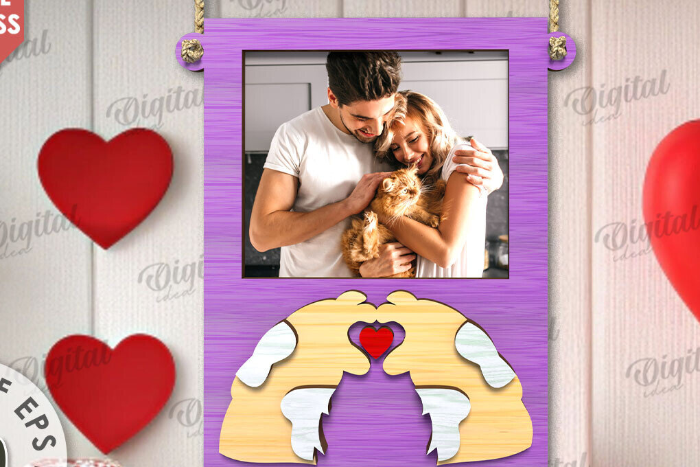 Intra απο ξύλο plywood 3mm-4mm πάχος – Κορνίζα για την Ημέρα του Αγίου Βαλεντίνου Δίασταση  20x20 cm INTRAFABR-110245029