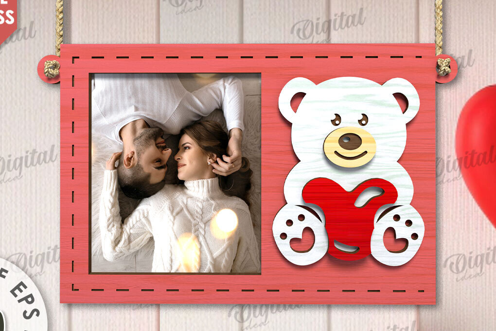 Intra απο ξύλο plywood 3mm-4mm πάχος – Κορνίζα για την Ημέρα του Αγίου Βαλεντίνου Δίασταση  20x20 cm INTRAFABR-110245316