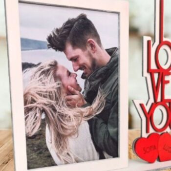 Intra απο ξύλο plywood 3mm-4mm πάχος – Κορνίζα για την ημέρα του Αγίου Βαλεντίνου Laser Δίασταση  20x20 cm INTRAFABR-85759494 - Image 2