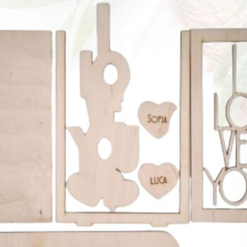 Intra απο ξύλο plywood 3mm-4mm πάχος – Κορνίζα για την ημέρα του Αγίου Βαλεντίνου Laser Δίασταση  20x20 cm INTRAFABR-85759494 - Image 4