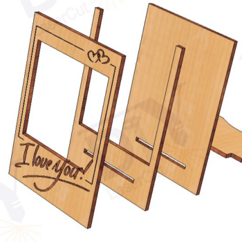 Intra απο ξύλο plywood 3mm-4mm πάχος – Κορνίζα για την ημέρα του Αγίου Βαλεντίνου Δίασταση  20x20 cm INTRAFABR-113243801 - Image 3