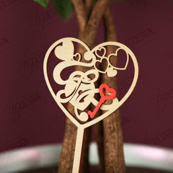 Intra απο ξύλο plywood 3mm-4mm πάχος – Πακέτο φυτών για την Ημέρα του Αγίου Βαλεντίνου |CNC Δίασταση  20x20 cm INTRAFABR-112620849 - Image 2