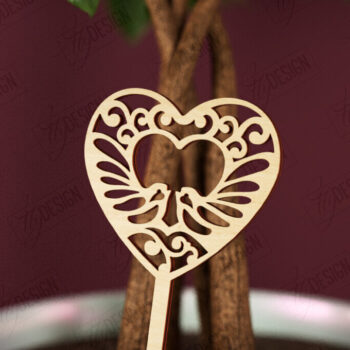 Intra απο ξύλο plywood 3mm-4mm πάχος – Πακέτο φυτών για την Ημέρα του Αγίου Βαλεντίνου |CNC Δίασταση  20x20 cm INTRAFABR-112620849 - Image 4