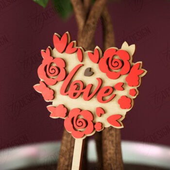 Intra απο ξύλο plywood 3mm-4mm πάχος – Πακέτο φυτών για την Ημέρα του Αγίου Βαλεντίνου |CNC Δίασταση  20x20 cm INTRAFABR-112620849 - Image 6