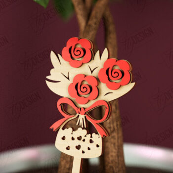 Intra απο ξύλο plywood 3mm-4mm πάχος – Πακέτο φυτών για την Ημέρα του Αγίου Βαλεντίνου |CNC Δίασταση  20x20 cm INTRAFABR-112620849 - Image 9