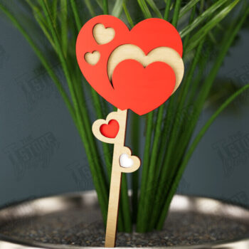 Intra απο ξύλο plywood 3mm-4mm πάχος – Ημέρα του Αγίου Βαλεντίνου Plant Stakes | Αρχείο CNC Δίασταση  20x20 cm INTRAFABR-112631034 - Image 1