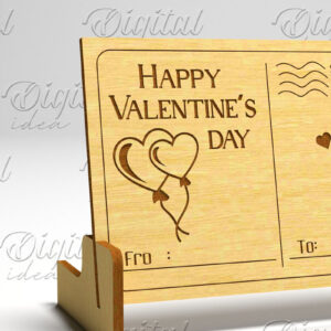 Intra απο ξύλο plywood 3mm-4mm πάχος – Καρτ ποστάλ για την ημέρα του Αγίου Βαλεντίνου. Τρισδιάστατη Δίασταση  20x20 cm INTRAFABR-84750843