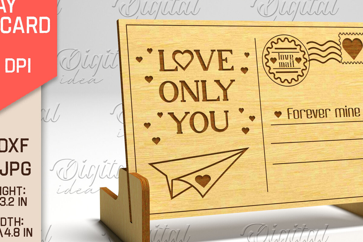 Intra απο ξύλο plywood 3mm-4mm πάχος – Καρτ ποστάλ για την ημέρα του Αγίου Βαλεντίνου. Τρισδιάστατη Δίασταση  20x20 cm INTRAFABR-84750959