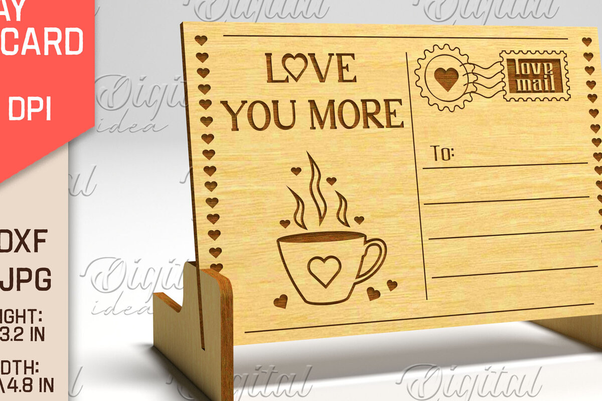 Intra απο ξύλο plywood 3mm-4mm πάχος – Καρτ ποστάλ για την ημέρα του Αγίου Βαλεντίνου. Τρισδιάστατη Δίασταση  20x20 cm INTRAFABR-84751015