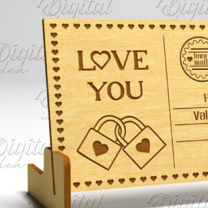 Intra απο ξύλο plywood 3mm-4mm πάχος – Καρτ ποστάλ για την ημέρα του Αγίου Βαλεντίνου. Τρισδιάστατη Δίασταση  20x20 cm INTRAFABR-84751067