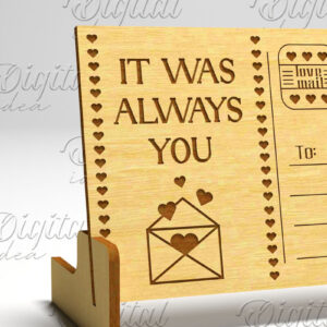 Intra απο ξύλο plywood 3mm-4mm πάχος – Καρτ ποστάλ για την ημέρα του Αγίου Βαλεντίνου. Τρισδιάστατη Δίασταση  20x20 cm INTRAFABR-84751112