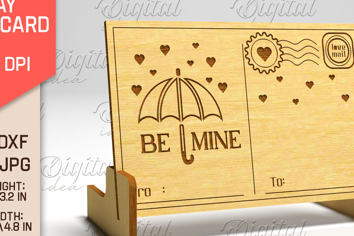 Intra απο ξύλο plywood 3mm-4mm πάχος – Καρτ ποστάλ για την ημέρα του Αγίου Βαλεντίνου. Τρισδιάστατη Δίασταση  20x20 cm INTRAFABR-84751144