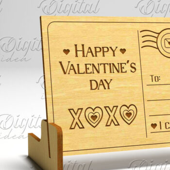 Intra απο ξύλο plywood 3mm-4mm πάχος – Καρτ ποστάλ για την ημέρα του Αγίου Βαλεντίνου. Τρισδιάστατη Δίασταση  20x20 cm INTRAFABR-84751381 - Image 1