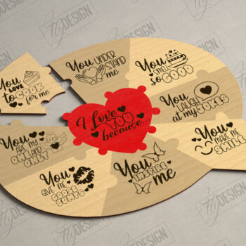 Intra απο ξύλο plywood 3mm-4mm πάχος – Πακέτο κοπής με λέιζερ παζλ για την ημέρα του Αγίου Βαλεντίνου Δίασταση  20x20 cm INTRAFABR-112093976 - Image 4