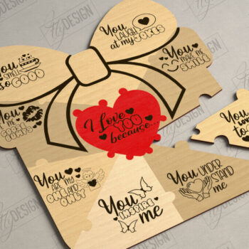 Intra απο ξύλο plywood 3mm-4mm πάχος – Πακέτο κοπής με λέιζερ παζλ για την ημέρα του Αγίου Βαλεντίνου Δίασταση  20x20 cm INTRAFABR-112093976 - Image 5