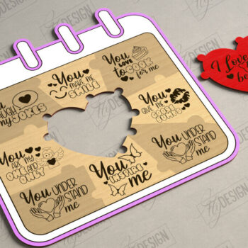 Intra απο ξύλο plywood 3mm-4mm πάχος – Πακέτο κοπής με λέιζερ παζλ για την ημέρα του Αγίου Βαλεντίνου Δίασταση  20x20 cm INTRAFABR-112093976 - Image 6