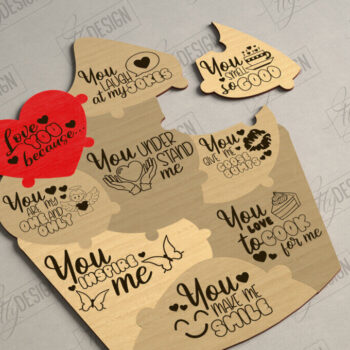 Intra απο ξύλο plywood 3mm-4mm πάχος – Πακέτο κοπής με λέιζερ παζλ για την ημέρα του Αγίου Βαλεντίνου Δίασταση  20x20 cm INTRAFABR-112093976 - Image 7