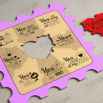 Intra απο ξύλο plywood 3mm-4mm πάχος – Πακέτο κοπής με λέιζερ παζλ για την ημέρα του Αγίου Βαλεντίνου Δίασταση  20x20 cm INTRAFABR-112093976 - Image 8