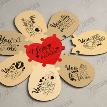 Intra απο ξύλο plywood 3mm-4mm πάχος – Πακέτο κοπής με λέιζερ παζλ για την ημέρα του Αγίου Βαλεντίνου Δίασταση  20x20 cm INTRAFABR-112093976 - Image 9