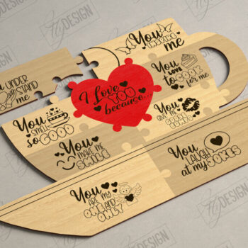 Intra απο ξύλο plywood 3mm-4mm πάχος – Πακέτο κοπής με λέιζερ παζλ για την ημέρα του Αγίου Βαλεντίνου Δίασταση  20x20 cm INTRAFABR-112093976 - Image 10