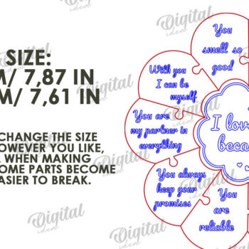 Intra απο ξύλο plywood 3mm-4mm πάχος –  κοπής με λέιζερ παζλ για την ημέρα του Αγίου Βαλεντίνου Δίασταση  20x20 cm INTRAFABR-110666000 - Image 2