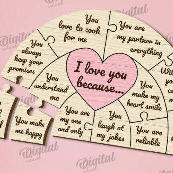 Intra απο ξύλο plywood 3mm-4mm πάχος –  κοπής με λέιζερ παζλ για την ημέρα του Αγίου Βαλεντίνου Δίασταση  20x20 cm INTRAFABR-110666083 - Image 1